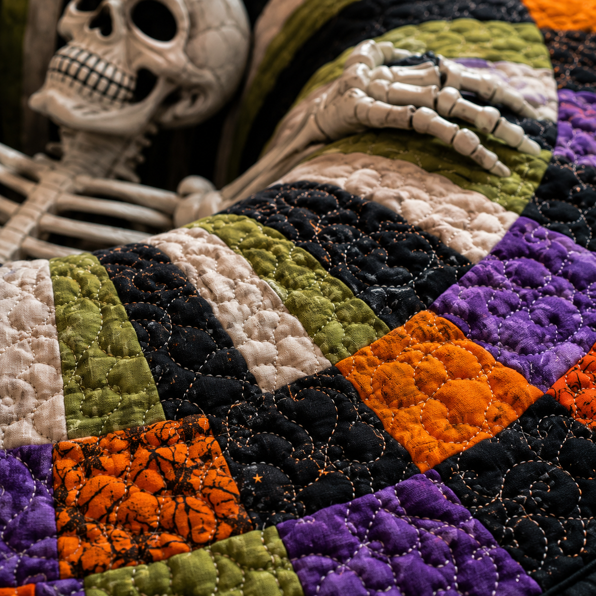 Tappeto Halloween con vortice scheletro 3D Rassivo