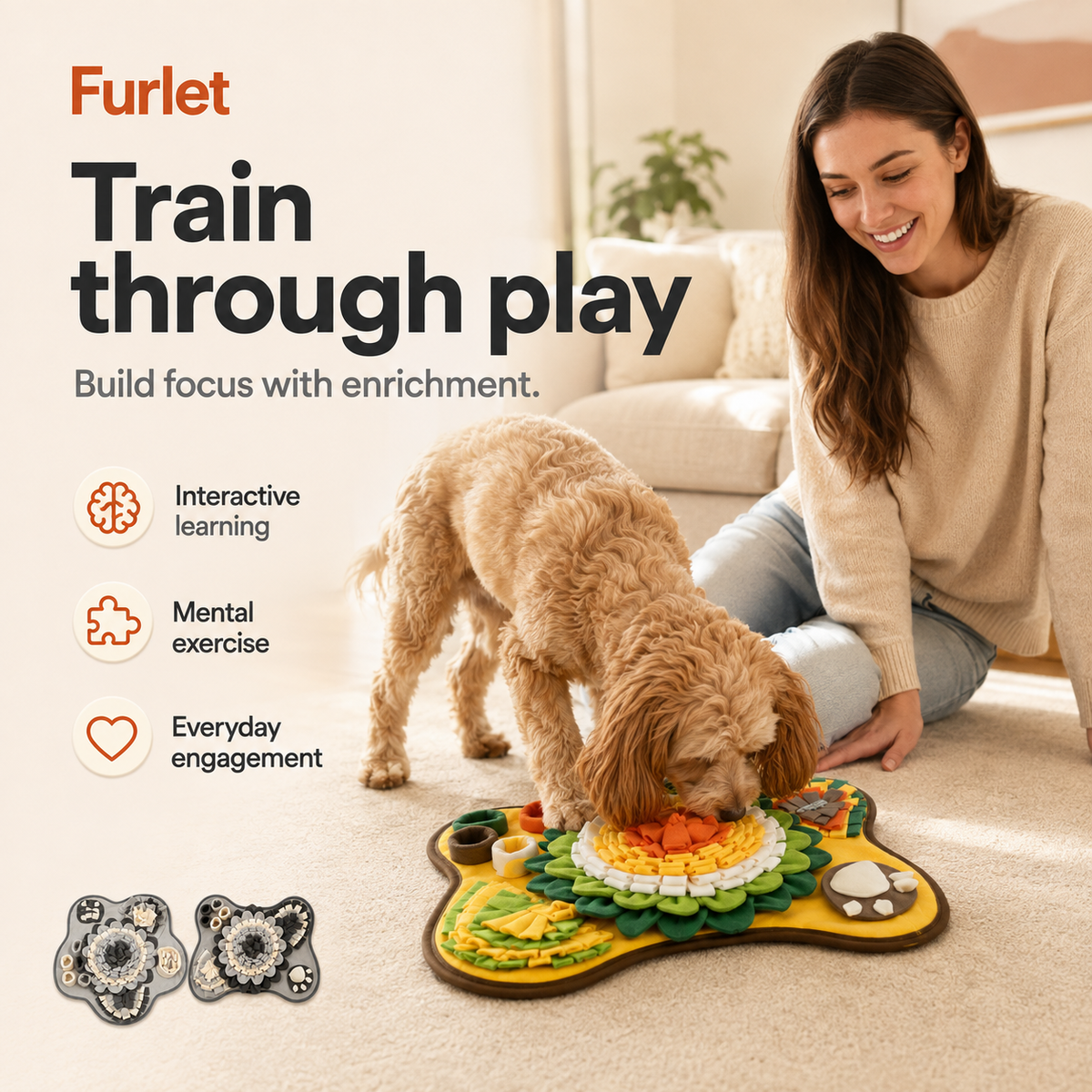 Tappeto olfattivo interattivo per cani