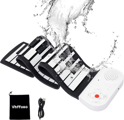 Tastiera elettronica arrotolabile 49 tasti, tastiera portatile con altoparlante per principianti e bambini
