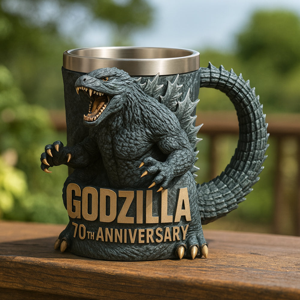 Tazza da Caffè in Ceramica con Figura Mostro 3D Scolpita