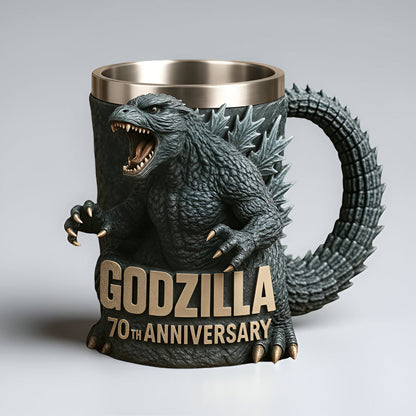 Tazza da Caffè in Ceramica con Figura Mostro 3D Scolpita