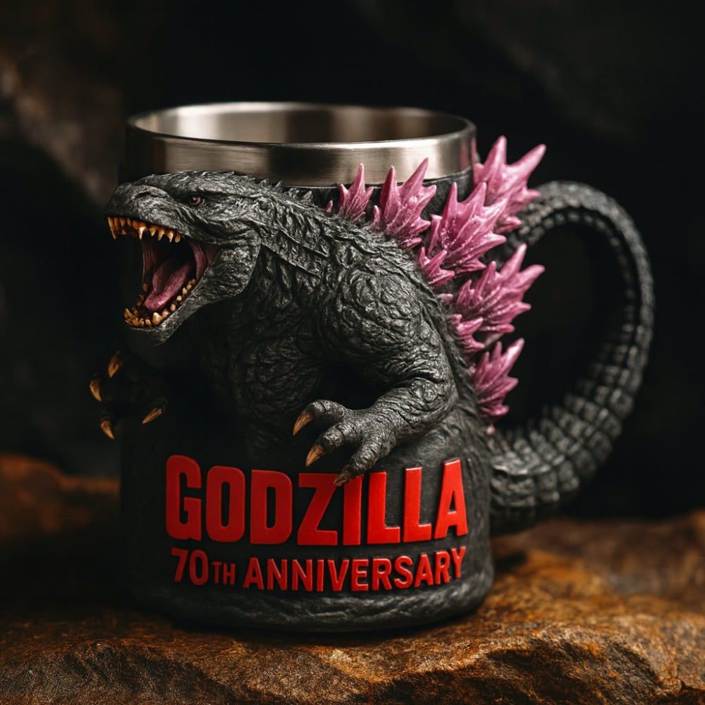 Tazza da Caffè in Ceramica con Figura Mostro 3D Scolpita