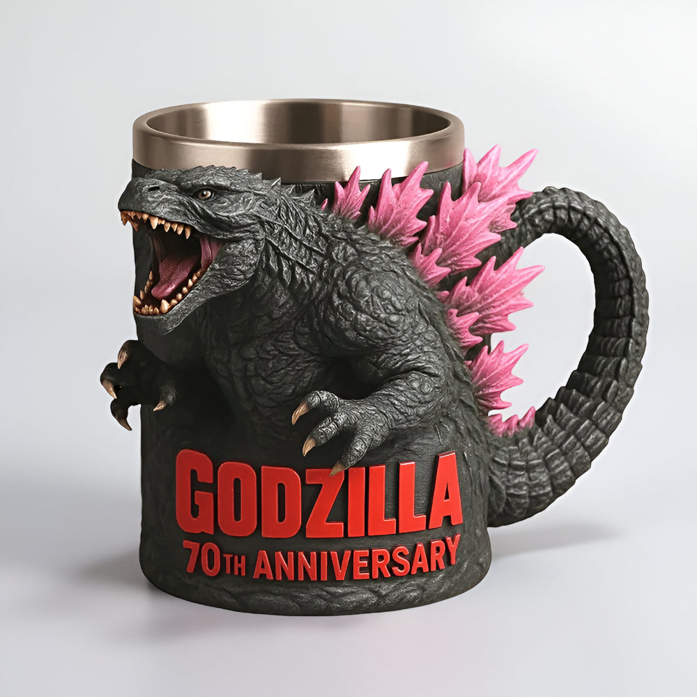 Tazza da Caffè in Ceramica con Figura Mostro 3D Scolpita