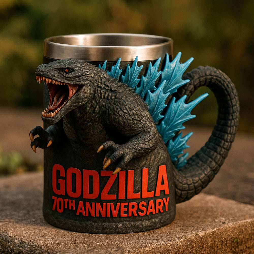 Tazza da Caffè in Ceramica con Figura Mostro 3D Scolpita