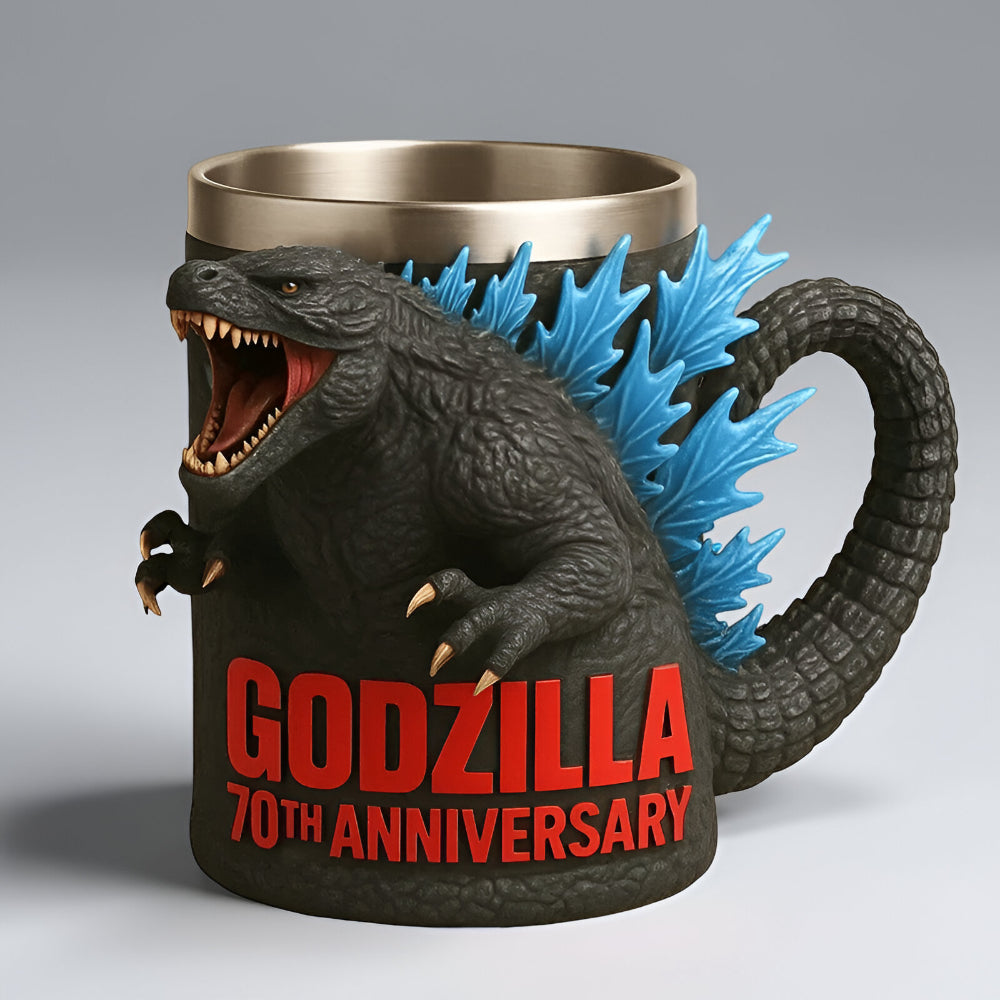 Tazza da Caffè in Ceramica con Figura Mostro 3D Scolpita