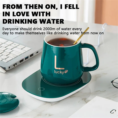Tazza termica in ceramica con scaldatazze elettrico e termostato