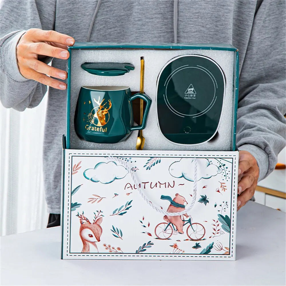 Tazza termica in ceramica con scaldatazze elettrico e termostato