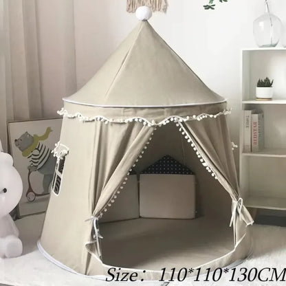 Tenda Tipi Gioco per Bambini in Tela, 100% Cotone, Pali in Pino, Spaziosa