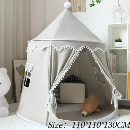 Tenda Tipi Gioco per Bambini in Tela, 100% Cotone, Pali in Pino, Spaziosa