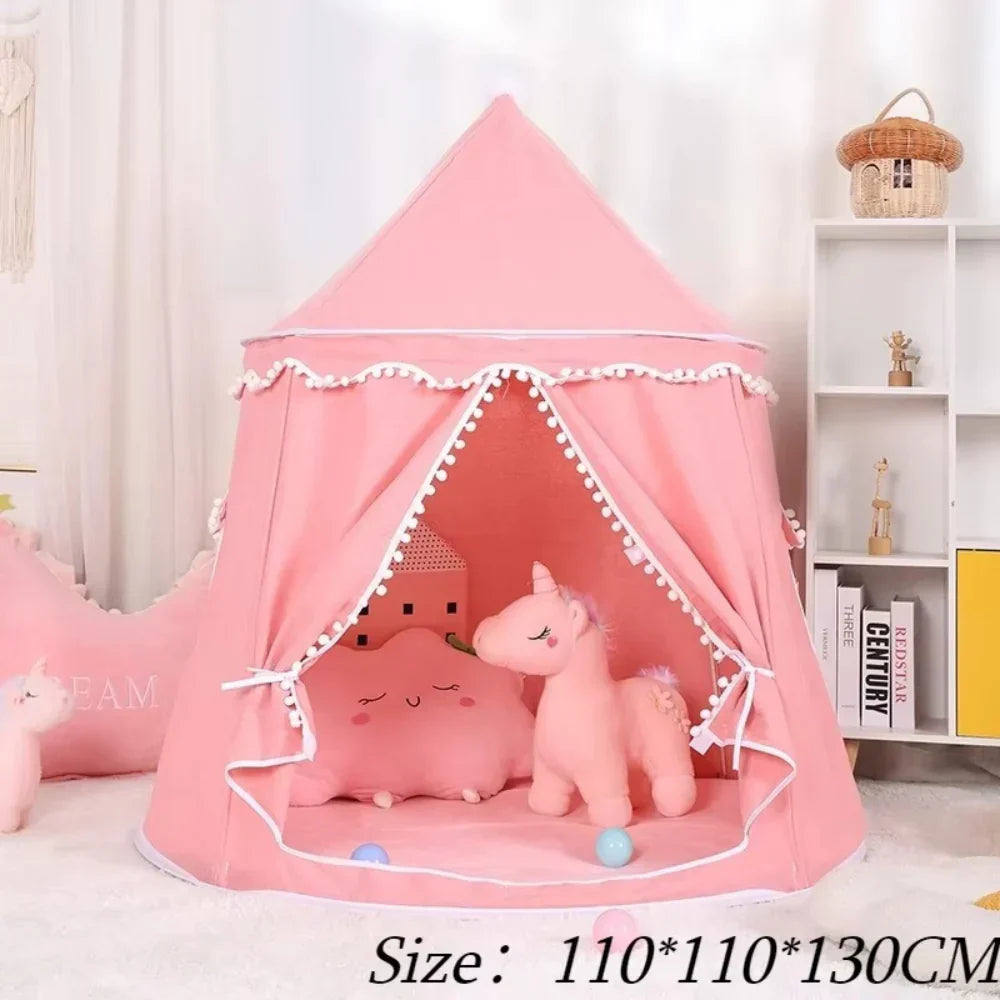Tenda Tipi Gioco per Bambini in Tela, 100% Cotone, Pali in Pino, Spaziosa