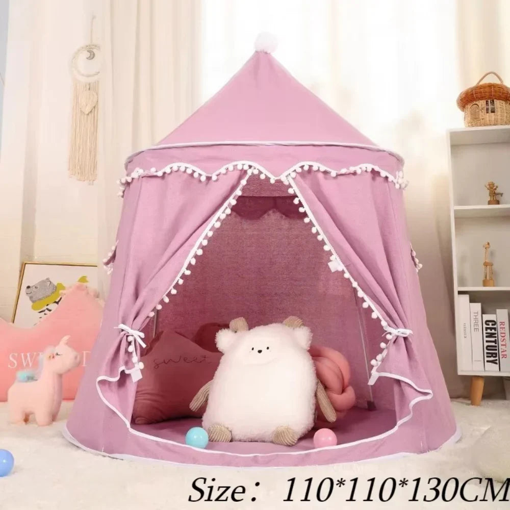 Tenda Tipi Gioco per Bambini in Tela, 100% Cotone, Pali in Pino, Spaziosa