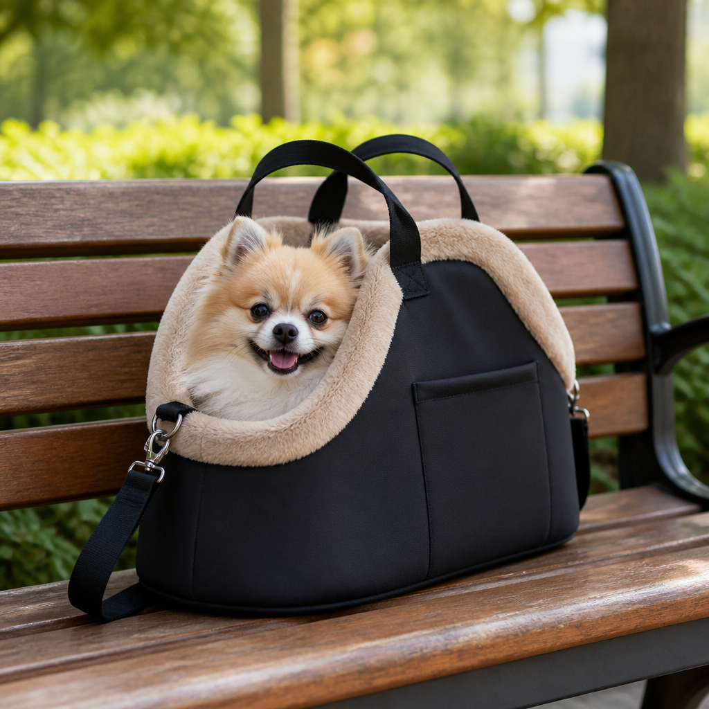 Trasportino da viaggio in peluche con fondo antiscivolo