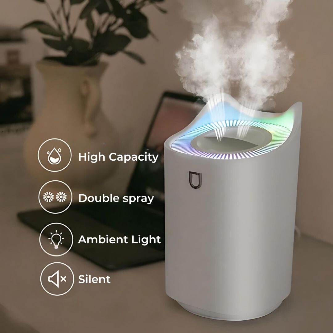 Umidificatore a ultrasuoni con serbatoio da 3 l | 3 modalità di nebulizzazione, funzionamento silenzioso | Fino a 24 ore