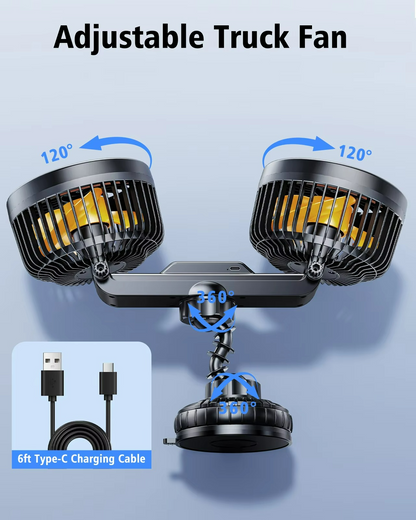 Ventilatore Auto AeroBreeze con Batteria 4000 mAh e 3 Velocità