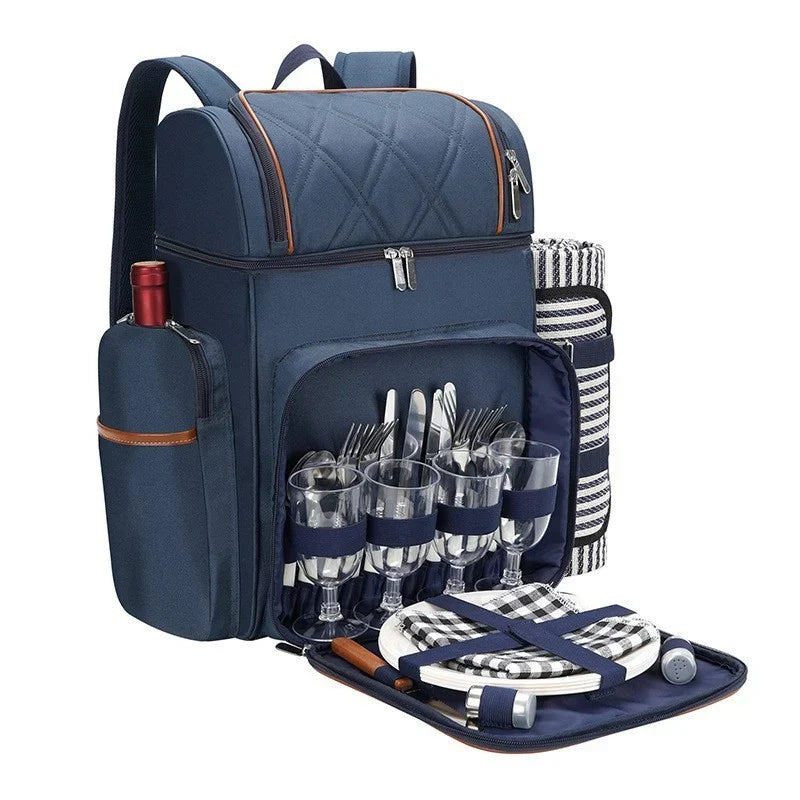 Zaino da picnic isotermico con set completo per 4 persone