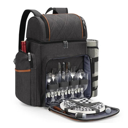 Zaino da picnic isotermico con set completo per 4 persone