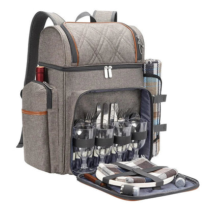 Zaino da picnic isotermico con set completo per 4 persone