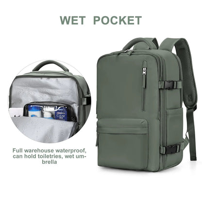 Zaino da viaggio donna Travelliva 35 L impermeabile con porta USB