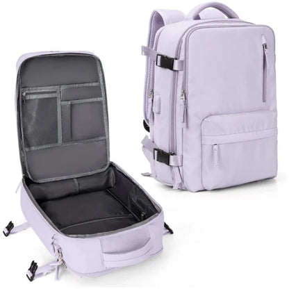 Zaino da viaggio donna Travelliva 35 L impermeabile con porta USB