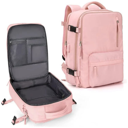 Zaino da viaggio donna Travelliva 35 L impermeabile con porta USB