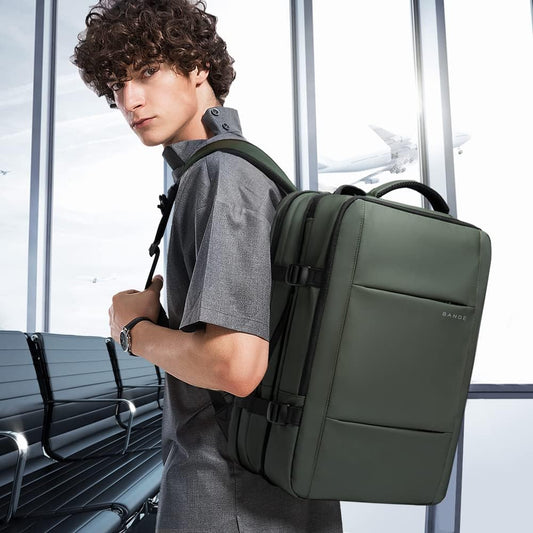 Zaino da viaggio espandibile 26–45 L impermeabile con tasca laptop e maniglie duffle