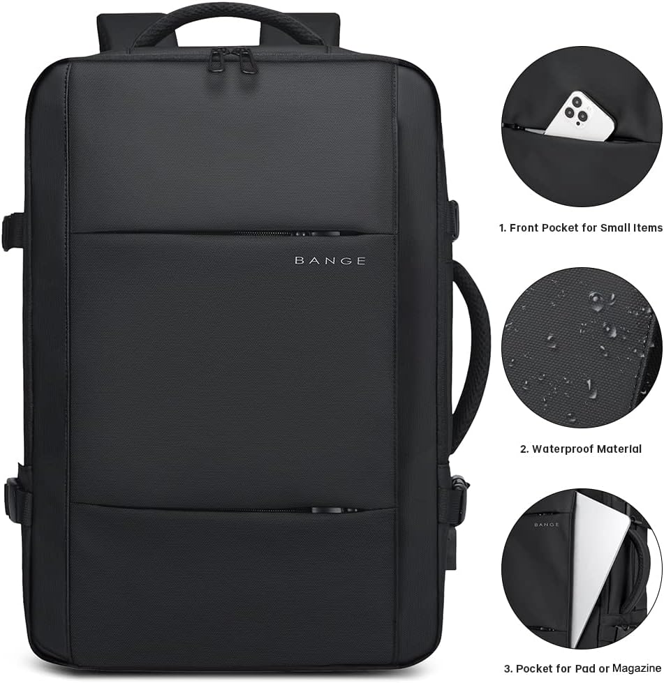 Zaino da viaggio espandibile 26–45 L impermeabile con tasca laptop e maniglie duffle
