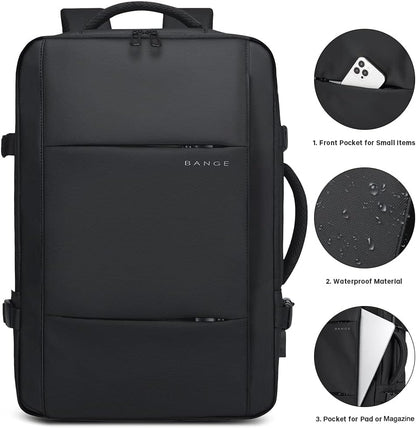 Zaino da viaggio espandibile 26–45 L impermeabile con tasca laptop e maniglie duffle