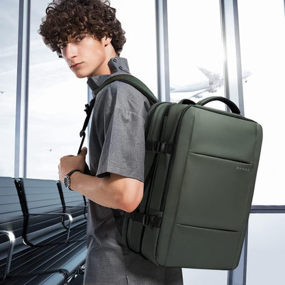 Zaino da viaggio espandibile 26–45 L impermeabile con tasca laptop e maniglie duffle