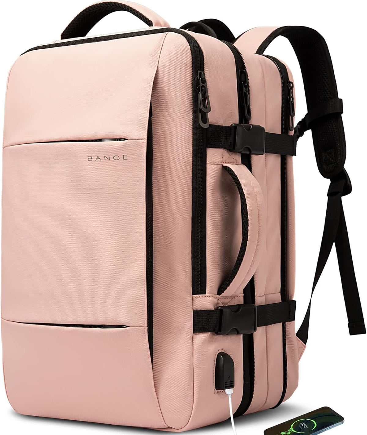 Zaino da viaggio espandibile 26–45 L impermeabile con tasca laptop e maniglie duffle