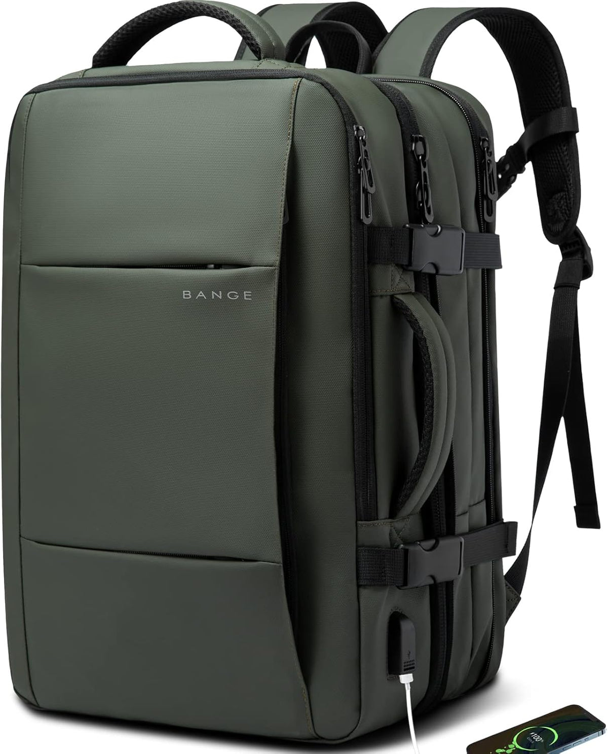 Zaino da viaggio espandibile 26–45 L impermeabile con tasca laptop e maniglie duffle