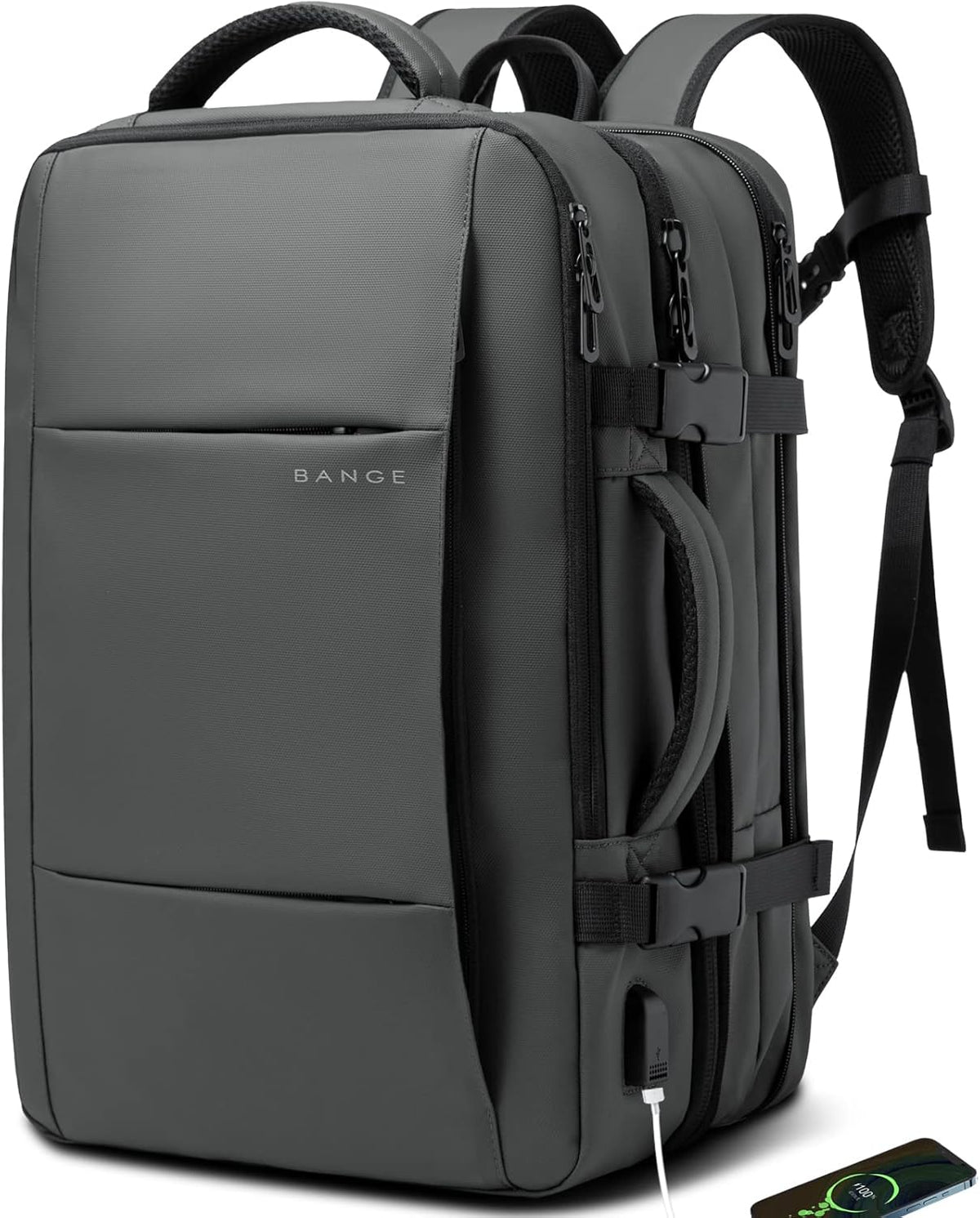 Zaino da viaggio espandibile 26–45 L impermeabile con tasca laptop e maniglie duffle