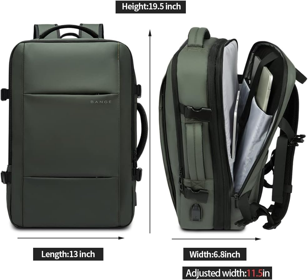 Zaino da viaggio espandibile 26–45 L impermeabile con tasca laptop e maniglie duffle