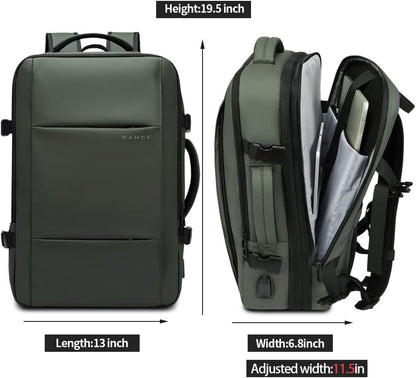 Zaino da viaggio espandibile 26–45 L impermeabile con tasca laptop e maniglie duffle