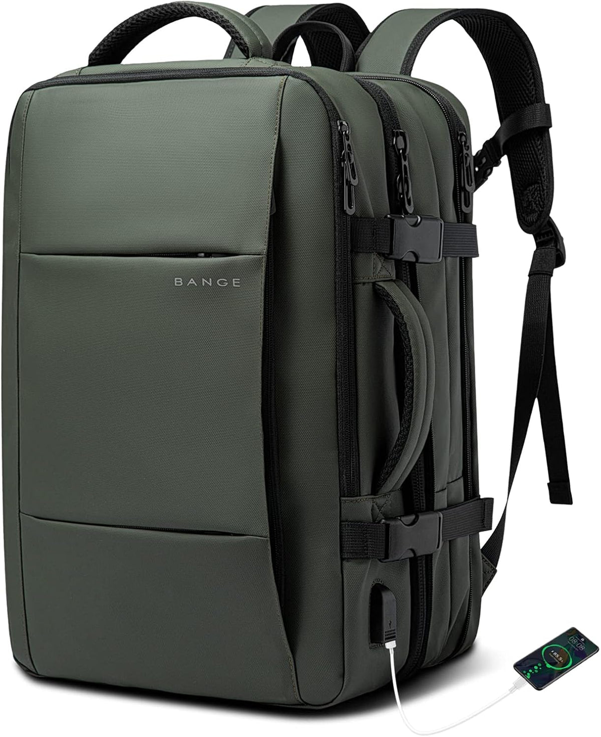 Zaino da viaggio espandibile 26–45 L impermeabile con tasca laptop e maniglie duffle