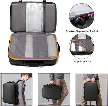 Zaino da viaggio espandibile 26–45 L impermeabile con tasca laptop e maniglie duffle