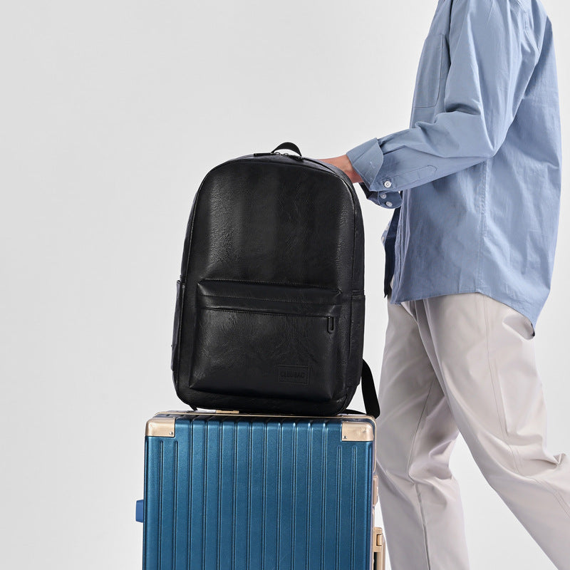 Zaino in pelle per laptop, pelle premium, fino a 15", spallacci imbottiti