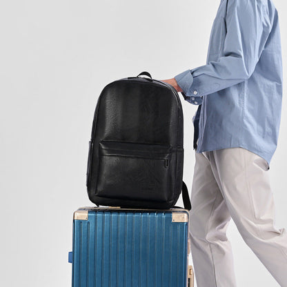 Zaino in pelle per laptop, pelle premium, fino a 15", spallacci imbottiti