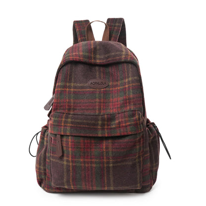 Zaino scuola con motivo a quadri Cozy
