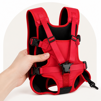 Zaino trasportino frontale con cinghie regolabili e rete traspirante