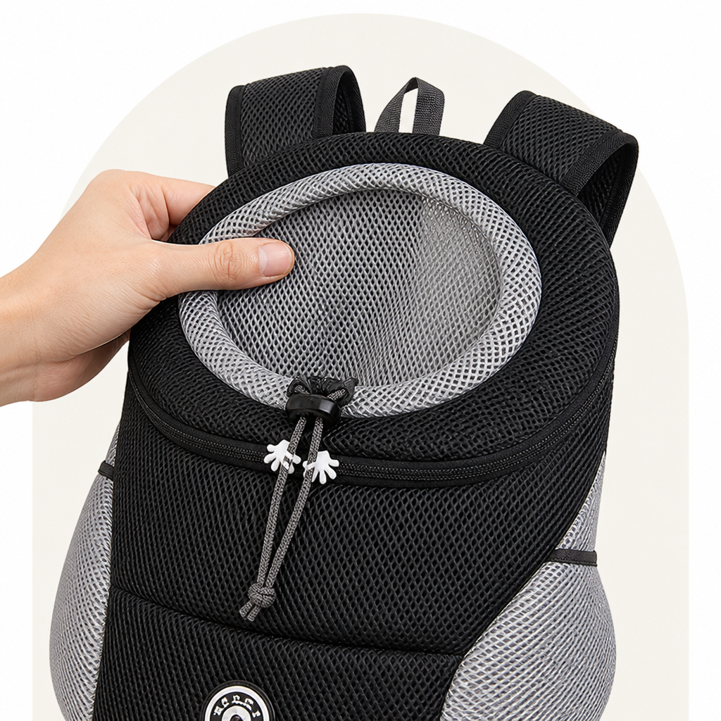 Zaino trasportino per cani con rete traspirante ed imbottitura ergonomica (base rimovibile)