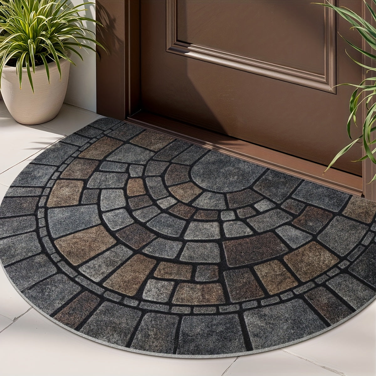 Zerbino semicircolare a mosaico per interno ed esterno