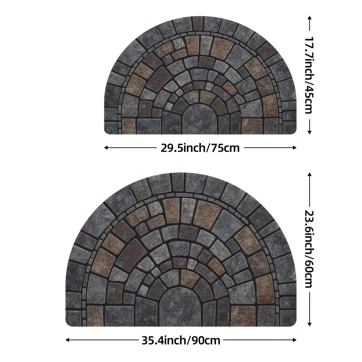 Zerbino semicircolare a mosaico per interno ed esterno