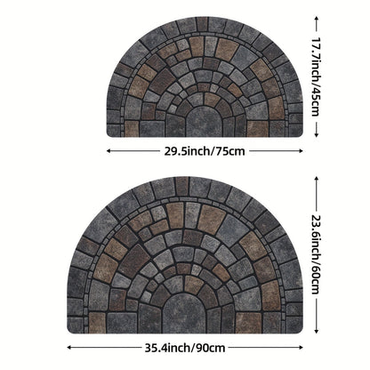 Zerbino semicircolare a mosaico per interno ed esterno