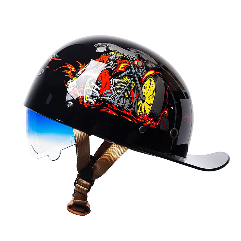 Casco da baseball per moto, colore giallo