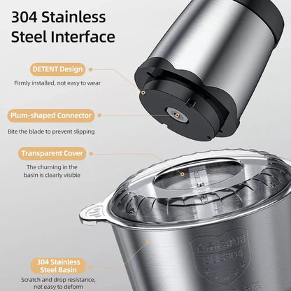 SLICONIQ – Tritatutto da 2 L con motore da 300 W e lame in acciaio inox 4D per risultati rapidi e omogenei