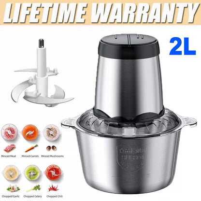 SLICONIQ – Tritatutto da 2 L con motore da 300 W e lame in acciaio inox 4D per risultati rapidi e omogenei