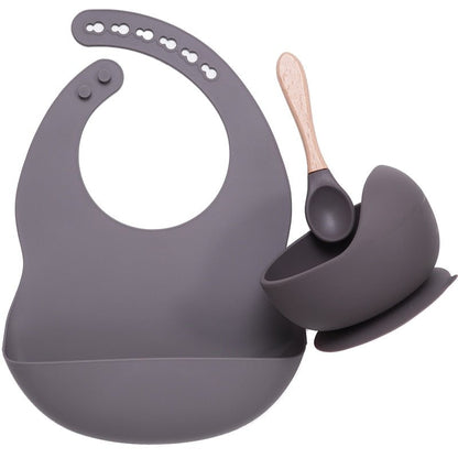 Set Pappa in Silicone per Neonato con Bavaglino e Ciotola con Ventosa - Rassivo