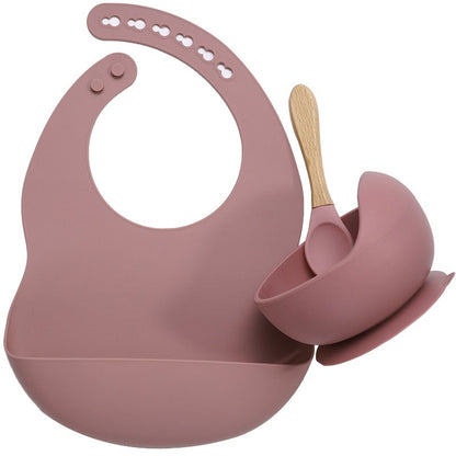 Set Pappa in Silicone per Neonato con Bavaglino e Ciotola con Ventosa - Rassivo