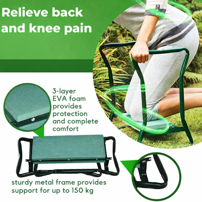 Riposo per ginocchia e sedia da giardino ergonomici 2-in-1 per il comfort delle articolazioni