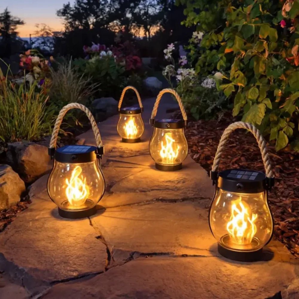 GARDENFLARE – Lanterna LED sospesa con effetto fiamma per uso all'aperto